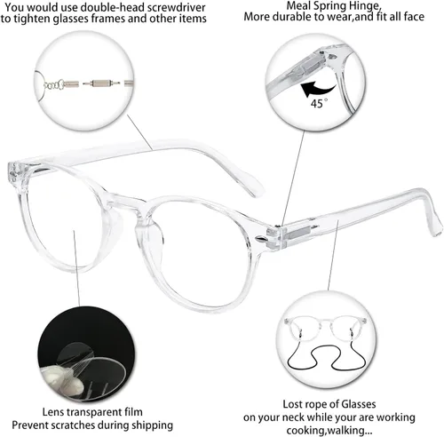 Vista 4 de OCCI CHIARI - Gafas de lectura redondas elegantes para hombres y mujeres, lectores ligeros y cómodos