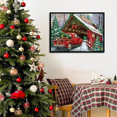 Vista 4 de LWZAYS Kits de pintura de diamantes de Navidad 5D, kits de arte de diamantes para adultos, pintura de Navidad con gemas de diamantes, pinturas