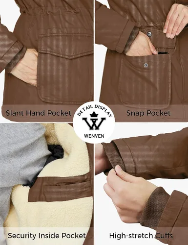 Vista 6 de WenVen - Chaqueta de algodón con capucha para mujer