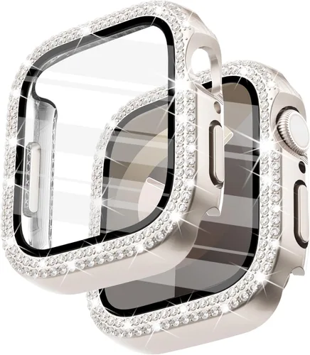 Vista 53 de Surace - Carcasa de 1.49 pulgadas compatible con Apple Watch con protector de pantalla, caja protectora general con diseño de diamantes brillantes
