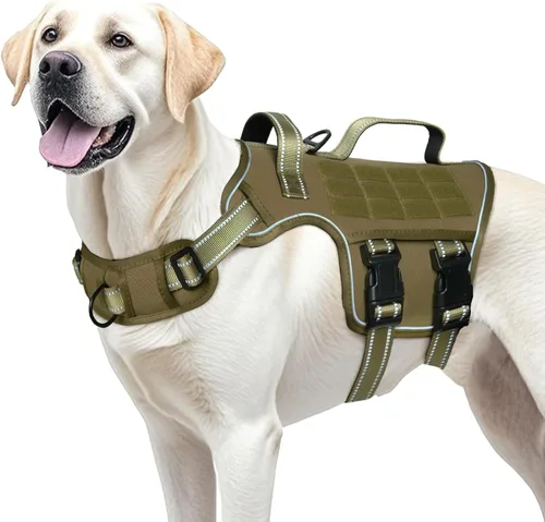 Vista 14 de Arnés para perro pequeño, arnés táctico resistente sin tirones, sin estrangulamiento, chaleco para mascotas fácil de poner y quitar con sistema