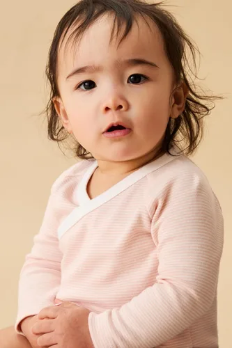 Vista 7 de MORI Body tipo kimono de manga larga para bebé para niños y niñas, transpirable, unisex, suave, con botones sin níquel