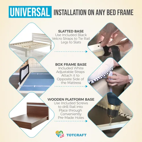 Vista 5 de Rieles de Seguridad para Cama para Niños Pequeños - Protector de Riel de Cama para Queen, King, Tamaño Completo, Cama Twin