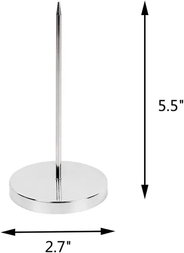 Vista 4 de SGrace Soporte de recibos Spike Bill Desk Barra recta Papel Stick Recibos Check Tenedor Acero Inoxidable (4)