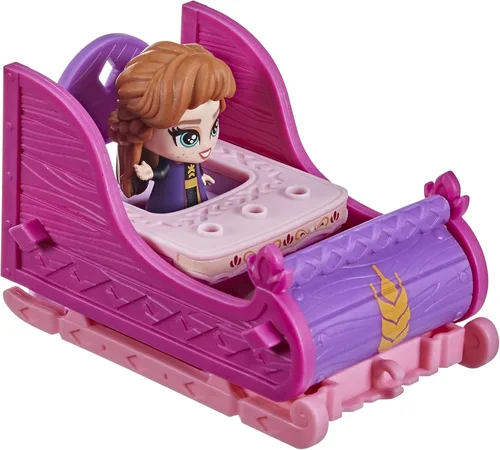 Vista 3 de Disney Frozen Juego de 2 Twirlabouts Series 1 Anna Sled to Shop, incluye muñeca Anna y accesorios, juguete para niños de 3 años en adelante