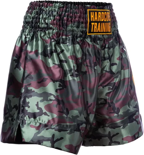 Vista 3 de Hardcore Training Pantalones cortos clásicos de Muay Thai Negro Blanco Rojo Camo Azul Kick Boxing MMA Combat Sport Sparring Trunks