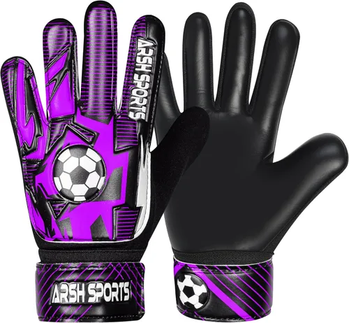 Vista 14 de Guantes de portero de fútbol para niños, guantes de portero para jóvenes niños y niñas con palma de látex de 4MM, antideslizantes, protección doble