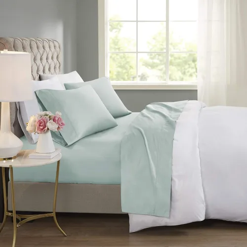 Vista 13 de Beautyrest BR - Juego de sábanas de mezcla de algodón refrescante de 600 hilos con bolsillo profundo de 16 pulgadas, para todas las estaciones, Gris