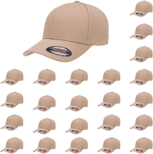Vista 45 de Flexfit 5001 - Gorra de béisbol de sarga de algodón, 6 paneles Negro