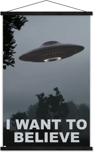 Vista 7 de Trends International Póster de pared con marco magnético "I Want To Believe