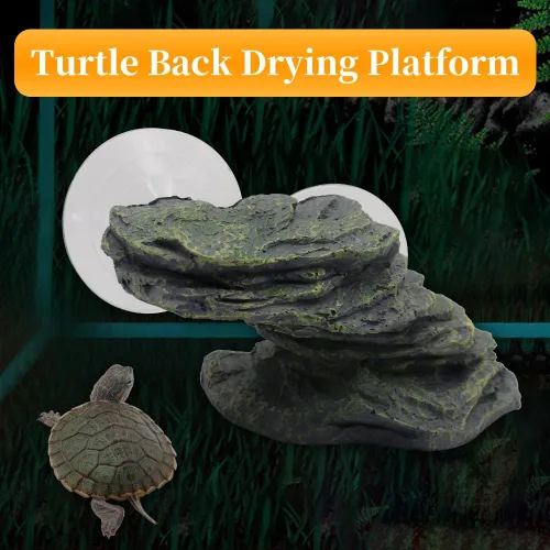 Vista 7 de Plataforma para tomar tortugas con ventosas fuertes, acuario de pecera, plataforma de escalada de tortuga, plataforma de escalada de reptiles