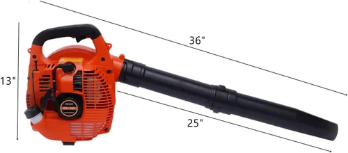 Vista 2 de Soplador de hojas de mochila 25.4CC 2 tiempos alimentado a gas jardín patio ventilador limpio 275 CFM, 750W 7500RPM, motor de refrigeración por