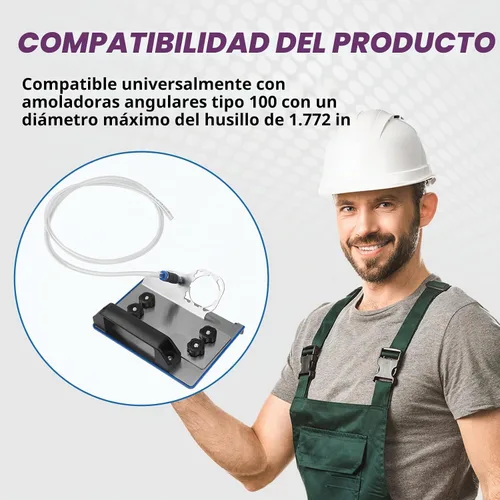 Vista 6 de Herramienta de biselado de azulejos de 45 grados, amoladora angular de soporte de biselado universal de 45 grados tipo 100 con guantes y manguera