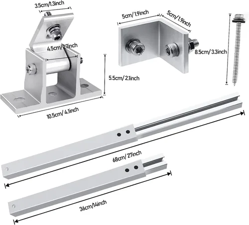 Vista 3 de 2 juegos (4 piezas) soportes de montaje para panel solar – Soporte de montaje inclinable para panel solar ajustable 50W 100W 150W 200W 300W 400W