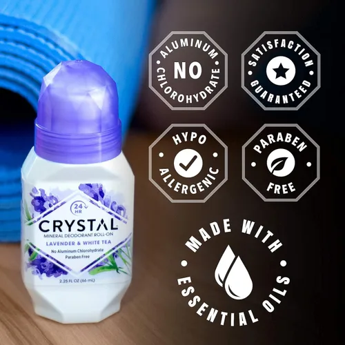 Vista 9 de Crystal- Desodorante mineral Roll-On manzanilla y té verde, paquete de de 12