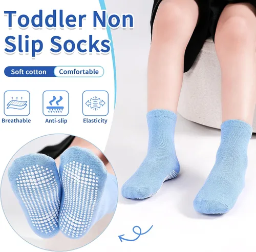 Vista 3 de Tphon Calcetines para Niños Pequeños, Calcetines Antideslizantes para Bebés para Niños y Niñas, 12 Pares de Calcetines para Niños Infantes de 6M-10