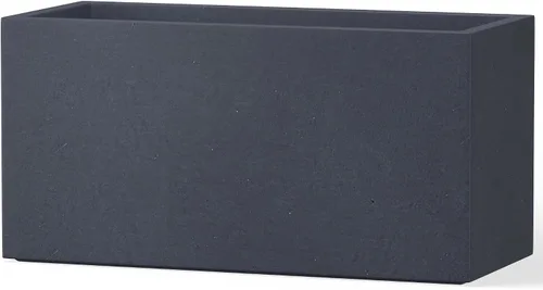 Vista 5 de Kante Macetero rectangular de hormigón de 23.2 pulgadas de largo, macetas grandes para interiores y exteriores con orificio de drenaje y tapón