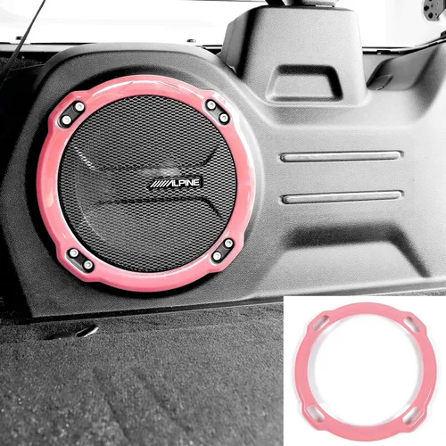 Vista 4 de JeCar Cubierta para altavoz de subwoofer de tronco, accesorios interiores de ABS compatibles con Jeep Wrangler 2018-2023 JL JLU Rubicon, azul