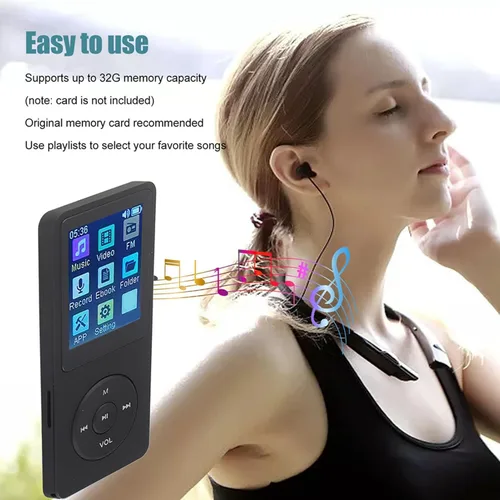 Vista 4 de Reproductor de música multimedia Reproductor de música Apagado rápido Fácil uso portátil 1.8 pulgadas LCD MP4 (negro)