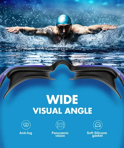 Vista 5 de NSSIW Gafas de natación para adultos: gafas de piscina para hombres y mujeres con protección UV400 antivaho sin fugas, paquete de 3