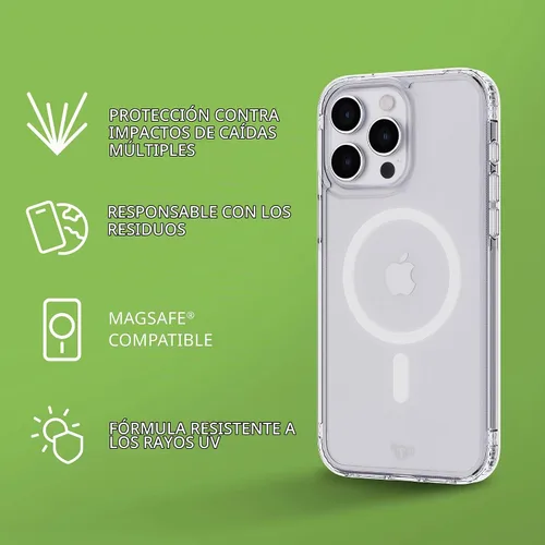 Vista 3 de tech21 Evo - Funda transparente para iPhone 15 Pro Max, compatible con MagSafe, funda de protección contra impactos, transparente