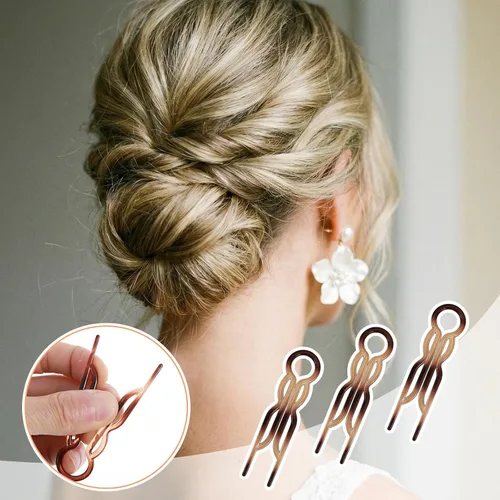 Vista 6 de 3 horquillas para el cabello para mujer, horquilla francesa de prestigio, fuertes y duraderas para todo el cabello, accesorios de peinado