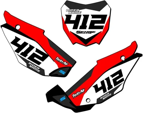 Vista 5 de Placas de Número MX Personalizadas SG63 para CRF 110 2013-2018 Senge Graphics Kit Compatible con Honda
