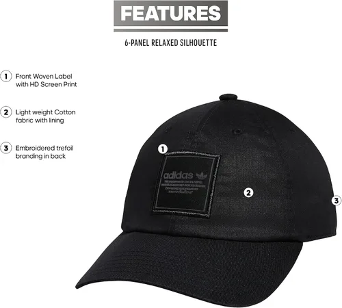 Vista 2 de adidas Originals Men's Linear 2.0 Relaxed Adjustable Fit Washed Cotton Hat