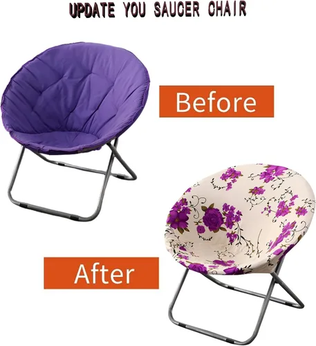 Vista 4 de LXYUMM Fundas elásticas de jacquard para silla de luna, funda suave y redonda para oficina, hogar, comedor, 01