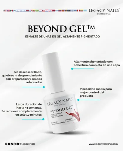 Vista 3 de LEGACY NAILS Professional Beyond Gel Soak-Off Esmalte de uñas – Cobertura completa, altamente pigmentado (BEYOND GEL – ALBA 1/2 oz)