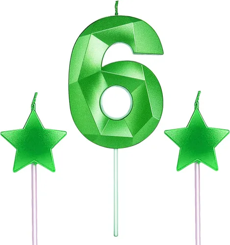 Vista 14 de Velas de primer cumpleaños y velas de corazón de estrella de 2.76 pulgadas para decoración de pasteles de cumpleaños, boda, aniversario, celebración
