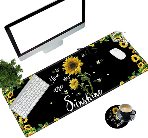Vista 11 de Alfombrilla de escritorio grande para mouse XL extendida para juegos con lindo panda de 31.5 x 11.8 pulgadas, enormes alfombrillas de mouse
