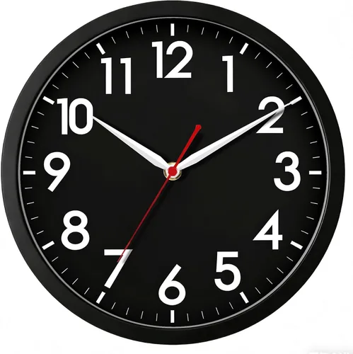 Vista 37 de AKCISOT 8 Inch Wall Clock, Silent Battery Operated Analog Clock, Black