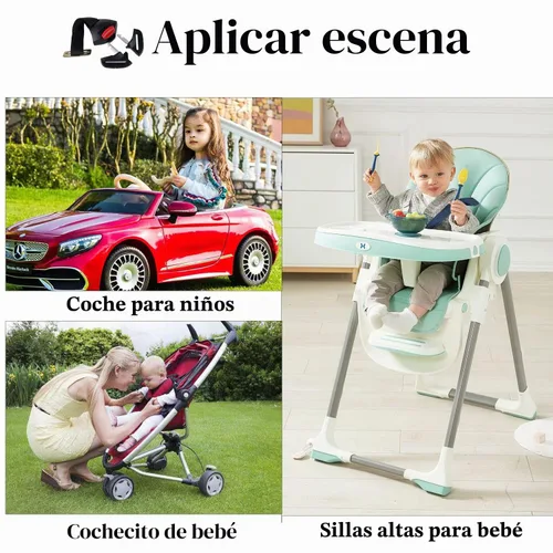 Vista 4 de Clip de arnés universal para asiento infantil con hebilla de bloqueo fija, correa ajustable de 5 puntos, clip de hebilla de bloqueo para cochecito
