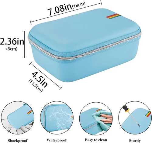 Vista 2 de Leayjeen Funda de viaje portátil - Estuche protector de carcasa dura para inhalador de asma