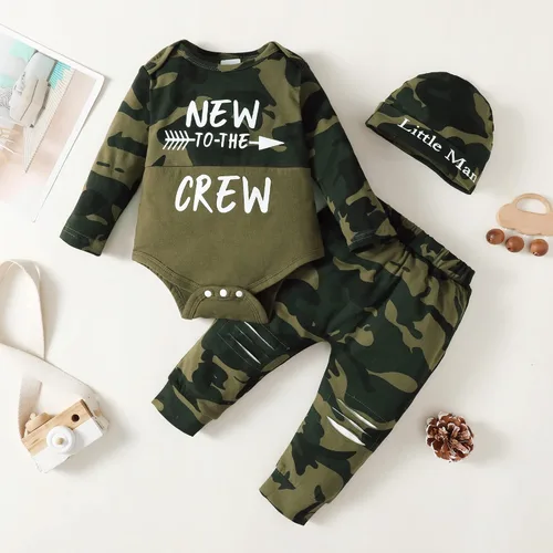 Vista 2 de Ropa para bebé recién nacido, ropa de otoño e invierno, traje nuevo en la tripulación, conjunto de ropa para bebé niño
