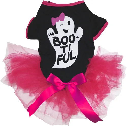 Vista 12 de Petitebella Vestido para perro cachorro con tema de Halloween (huesos/blanco, XS)