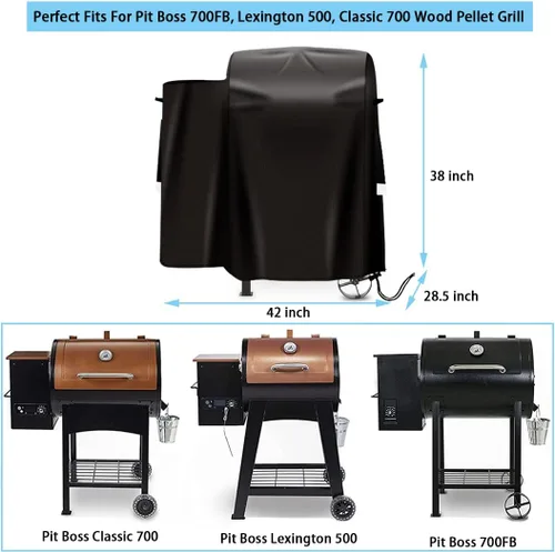 Vista 2 de 73700 - Cubierta para parrilla Pit Boss 700FB, Lexington 500 y Lexington 540, Classic 700 Parrillas de pellets de madera, cubierta impermeable 600D