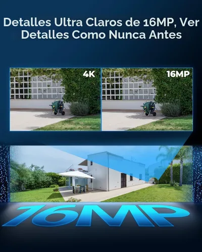 Vista 2 de REOLINK Duo 3 PoE 16MP UHD Cámara de Seguridad PoE de Doble Lente con Vista Panorámica de 180°, Seguimiento de Movimiento, Visión Nocturna a