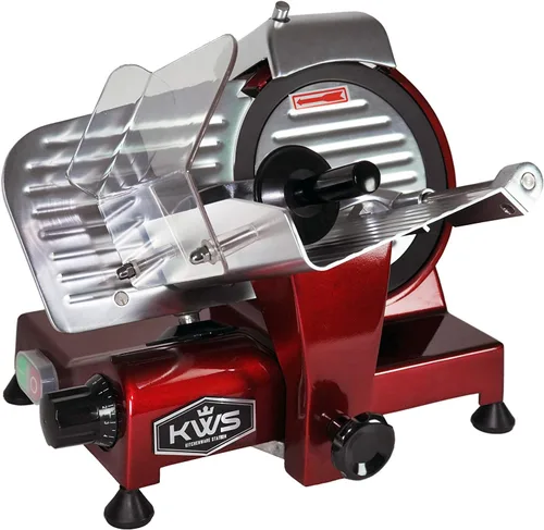 Vista 8 de KWS MS-6RS Premium Compact 200W Rebanadora eléctrica de carne Rojo