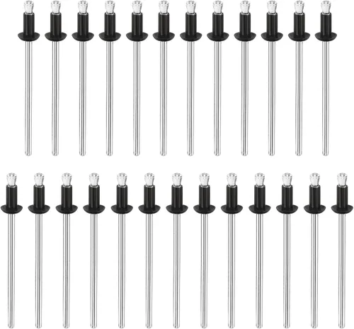 Vista 7 de uxcell Remaches ciegos de nailon, 1/8 x 1/2 pulgadas (0.126 in x 0.500 in), cierre de remache para tablero de PC, negro, 25