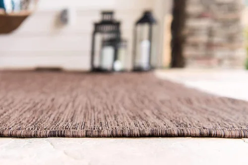 Vista 3 de Unique Loom Collection Alfombra de Área Plana Casual de Transición Sólida Jaspeada para Interiores/Exteriores