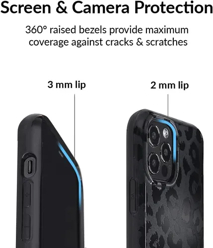 Vista 3 de VELVET CAVIAR Funda para iPhone 13 Pro Max con estampado de leopardo y guepardo negro, compatible con MagSafe, probada en caídas de 10 pies