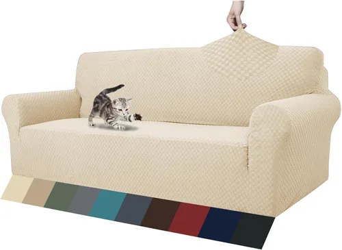 Vista 78 de ZNSAYOTX 1 Funda de silla Jacquard para sala de estar, funda de silla de alta elasticidad con brazos, antideslizante, apta para mascotas, funda