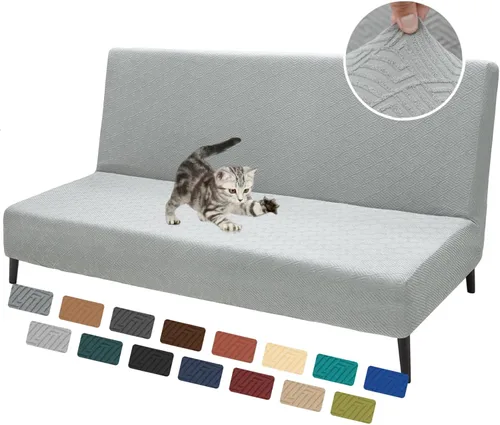Vista 10 de XINEAGE - Funda elástica para futón y sofá cama, tamaño matrimonial, color Beige
