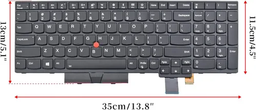 Vista 7 de Teclado de repuesto compatible con Lenovo IBM ThinkPad T570 T575 T580 P51S P52S 01ER582 01ER541 SN20M07934 01HX219 01HX259 SN20P41561