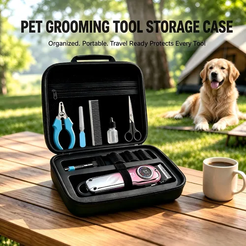Vista 8 de Cortapelos para perros pequeños y medianos, kit de aseo inalámbrico Rosa