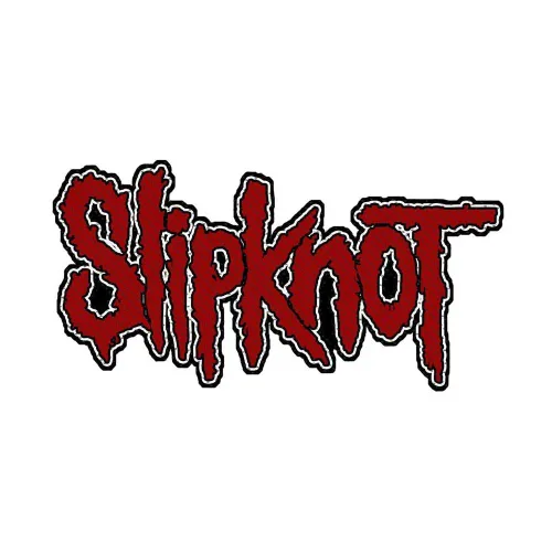 Vista 2 de Slipknot Patch Logo Cut Out Band Logo Official Red Embroidered Woven Iron On Size One