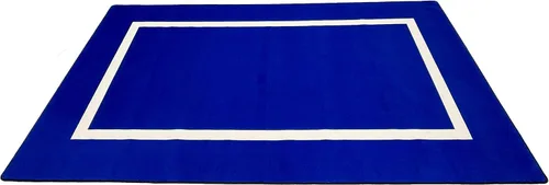 Vista 5 de KidCarpet Montessori - Alfombra ovalada de nailon, 4 x 6 pies, azul/negro (FE731-23A)