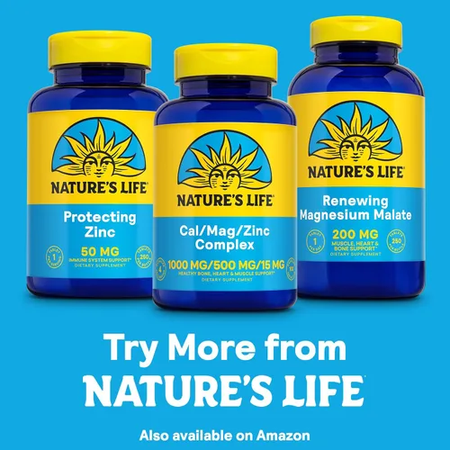 Vista 6 de NATURE'S LIFE Cal Mag Complejo de zinc de 1000 mg / 500 mg / 15 mg - Suplemento de calcio y magnesio y zinc con vitamina D y boro - Salud ósea